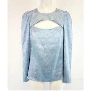 Baum Und Pferdgarten NWT Women's Blue Marcy Cutout Satin Top Sz 34, B79, $58